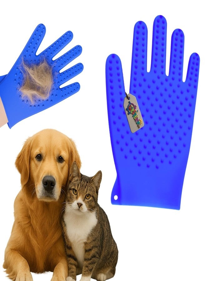 Western Era Rubber Grooming & Deshedding Glove for Pets | Full Hand Coverage | Both Side Spiked Design for Dogs & Cats | Ideal for Daily Bathing, Massaging & Shedding Control (Random Color) (Type 5) - Image 1