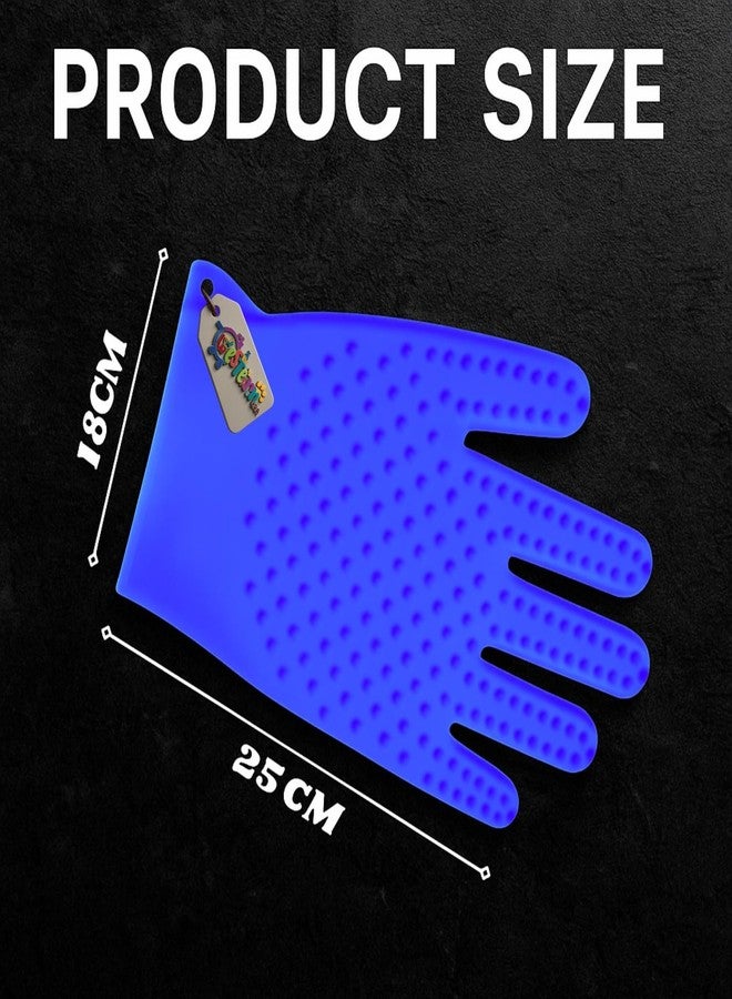 Western Era Rubber Grooming & Deshedding Glove for Pets | Full Hand Coverage | Both Side Spiked Design for Dogs & Cats | Ideal for Daily Bathing, Massaging & Shedding Control (Random Color) (Type 5) - Image 3