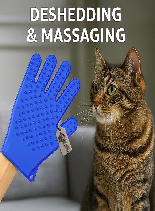 Western Era Rubber Grooming & Deshedding Glove for Pets | Full Hand Coverage | Both Side Spiked Design for Dogs & Cats | Ideal for Daily Bathing, Massaging & Shedding Control (Random Color) (Type 5) - Image 2