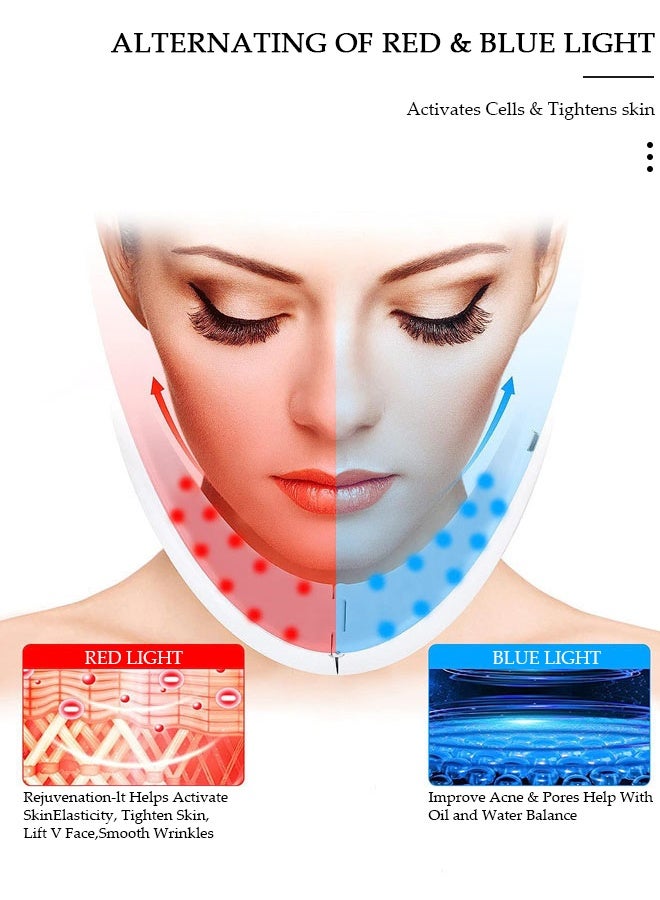 DUNISO جهاز تجميل الوجه على شكل حرف V للنساء، جهاز تقليل الذقن المزدوج، 6 أوضاع و12 مستوى كثافة، مزيل الذقن المزدوج الكهربائي، جهاز ذكي لشد الوجه مع مدلك مغناطيسي - Image 4