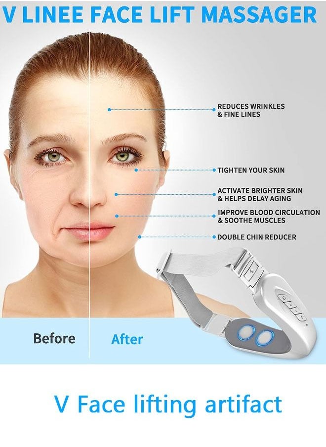 DUNISO - V Face Beauty Device for WomanDouble Chin Reducer Machine 6 Modes and 12 Intensity Levels Electric Double Chin Eliminator Smart Face Lift Device with Magnetic Massager - Image 1