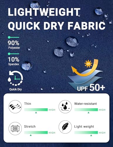 BVVU Women's Hiking Pants Lightweight Quick Dry Travel Outdoor Pants Waterproof Work Cargo Joggers with Zipper Pockets Navy Blue - Image 5
