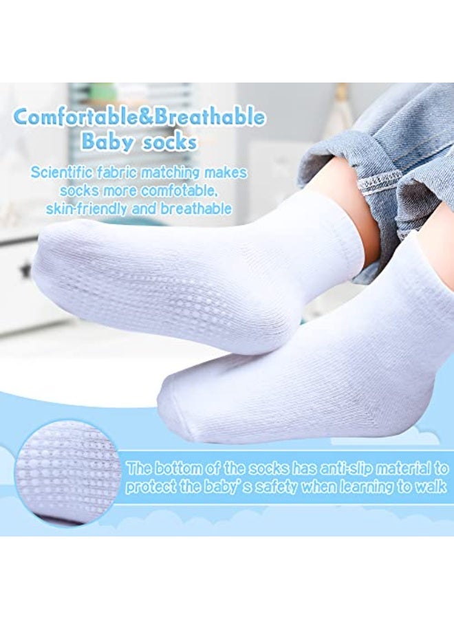 Bluejw 6 Pairs  Non Slip Grip Ankle Boys and Girls Socks with Non Skid for Babies Toddlers and Kids Back to School, Breathable Low Cut Anti Skid Socks for Kids - Image 3