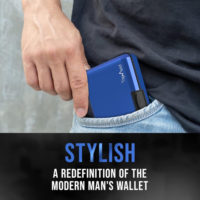 TopMost Aluminum Wallet, Card Case Wallet, Metal RFID Credit Card Holder for Men & Women, 6 Cotton Slots for 12 Cards And Bills, Rfd Protective - Image 3