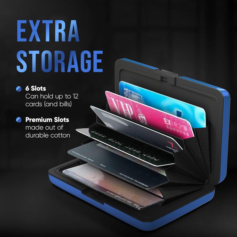 TopMost Aluminum Wallet, Card Case Wallet, Metal RFID Credit Card Holder for Men & Women, 6 Cotton Slots for 12 Cards And Bills, Rfd Protective - Image 4