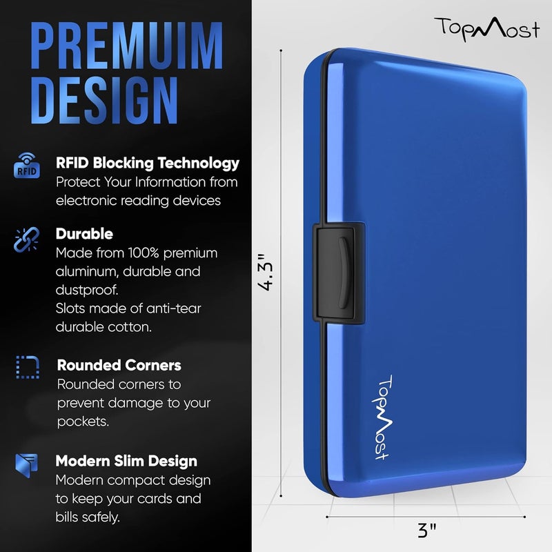 TopMost Aluminum Wallet, Card Case Wallet, Metal RFID Credit Card Holder for Men & Women, 6 Cotton Slots for 12 Cards And Bills, Rfd Protective - Image 2