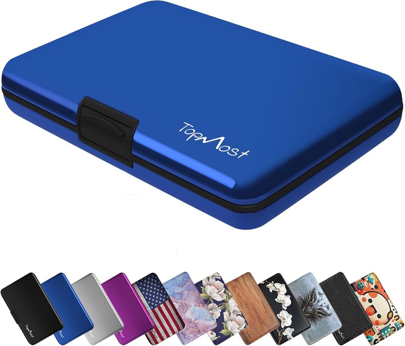 TopMost Aluminum Wallet, Card Case Wallet, Metal RFID Credit Card Holder for Men & Women, 6 Cotton Slots for 12 Cards And Bills, Rfd Protective - Image 1