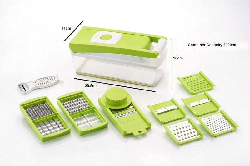 TENDULA Vegetable chopper 13 in 1 Slicer for Fruit and Vegetables Mandoline for Chopping and Dicing Vegetable Cutter with Stainless Steel Blades Home or Chef Use Onion Chopper potato dicer - Image 4