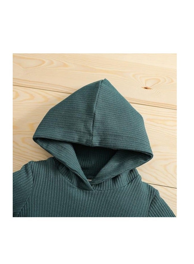 Newborn Unisex Baby Clothes Set Hooded Long Sleeve Bodysuit Stretchy Pants Ribbed Outfits Fall Winter  - Image 3