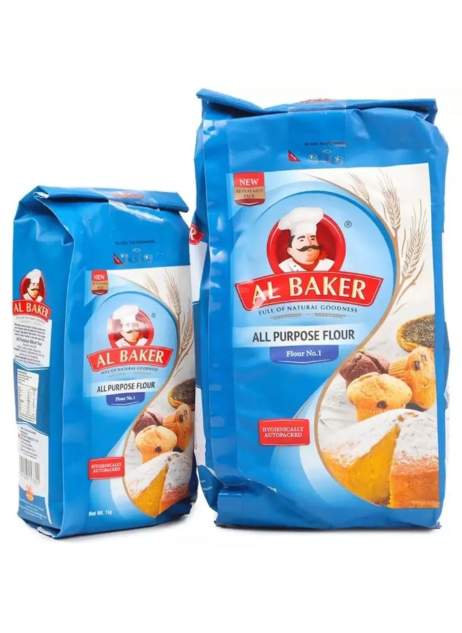 Al Baker Al Baker All Purpose Flour No.1- 2+1kg  - Image 1