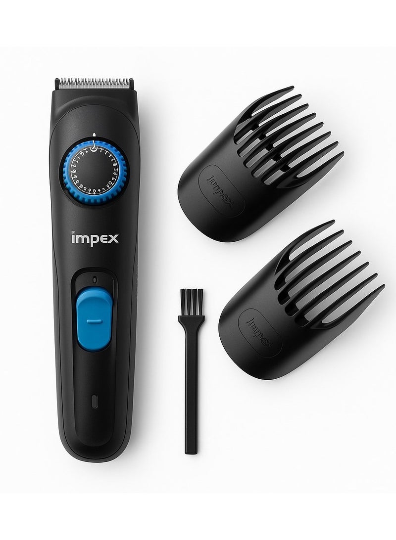 Impex Impex Hair Trimmer for Men Adjustable Beard Hair Grooming Kit with 2 Comb Attachments 6500 RPM Motor Ni-Cd Battery - Image 1