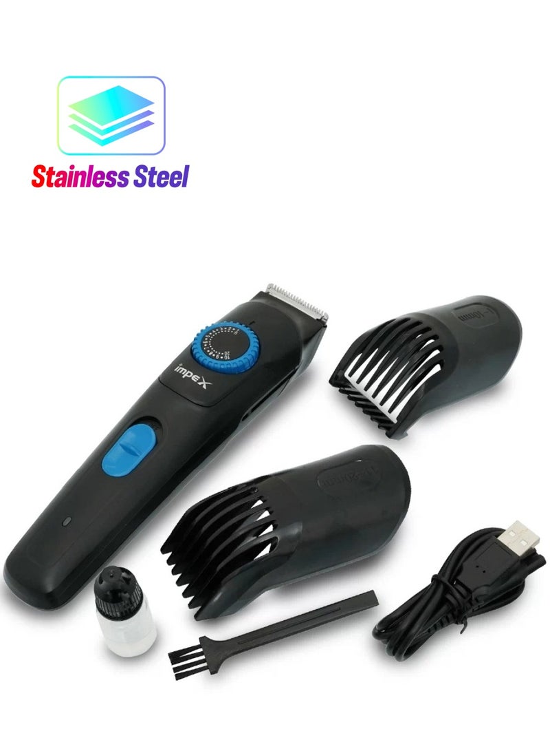 Impex Impex Hair Trimmer for Men Adjustable Beard Hair Grooming Kit with 2 Comb Attachments 6500 RPM Motor Ni-Cd Battery - Image 5