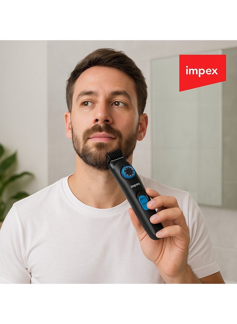 Impex Impex Hair Trimmer for Men Adjustable Beard Hair Grooming Kit with 2 Comb Attachments 6500 RPM Motor Ni-Cd Battery - Image 4