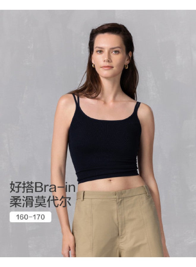 AIMER Modal Spaghetti Strap Camisole With Built-In Cups - Image 1