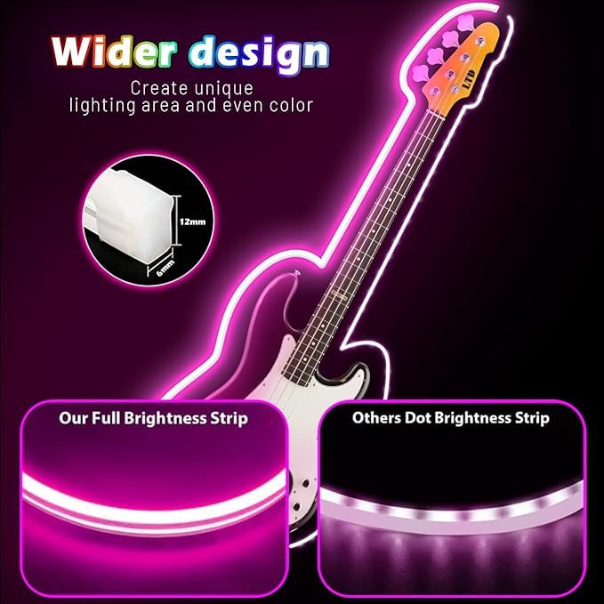 RIEO Hub RIEO USB Powered Smart RGBIC Neon Flex LED Strip Lights Multicolor Chasing Dream Color IP64 Waterproof Music Sync Bluetooth APP Controlled DIY Modes Color Chasing Effect 5 Meter  - Image 3