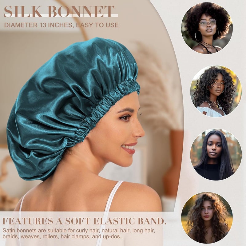 Edoneery Satin Silk Bonnet for Sleeping - Hair Bonnet for Women With Natural Hair - Image 3