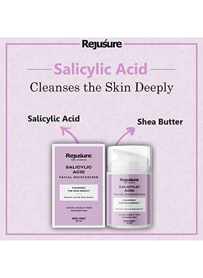 Rejusure - 2% Salicylic Acid Moisturizer ; Fights Breakout & Blackheads & Excess Oil ; Cream For Face 50Ml - Image 1