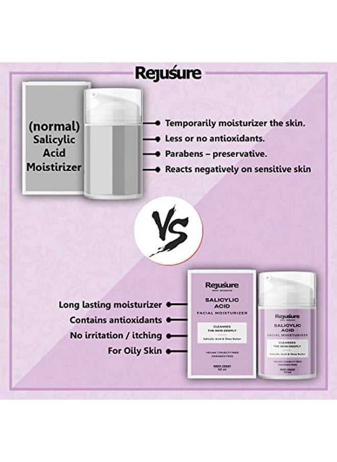 Rejusure - 2% Salicylic Acid Moisturizer ; Fights Breakout & Blackheads & Excess Oil ; Cream For Face 50Ml - Image 1