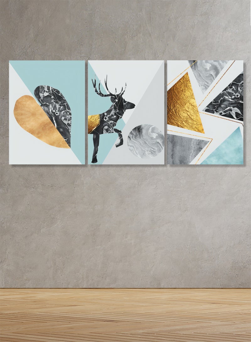 Marktna Set Of 3 Framed Canvas Wall Arts Stretched Over Wooden Frame with a Modern Design - Image 1