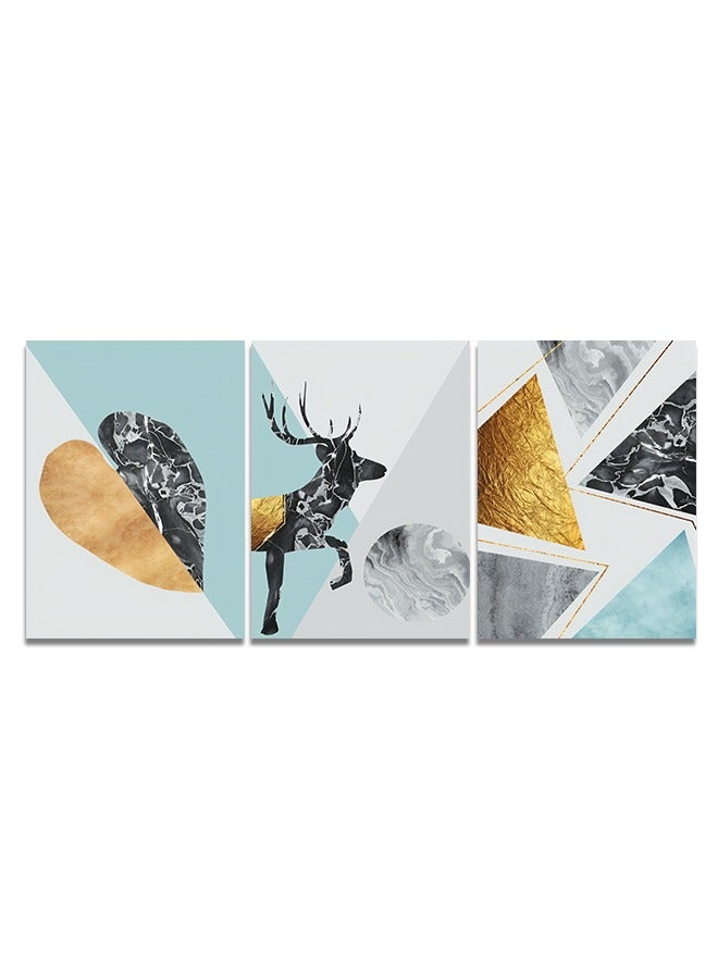 Marktna Set Of 3 Framed Canvas Wall Arts Stretched Over Wooden Frame with a Modern Design - Image 2