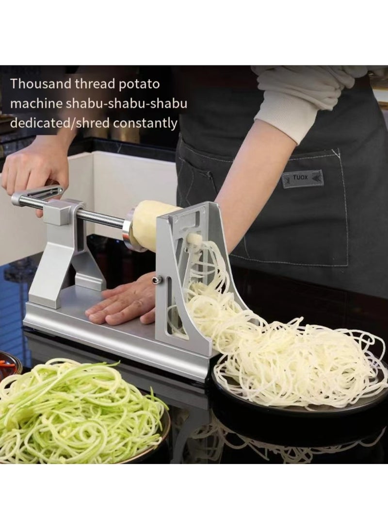 DEESS Rotating shredder, kitchen shredder vegetable slicer with 3 drum blades, quick to cut potatoes, suitable for vegetables - Image 1