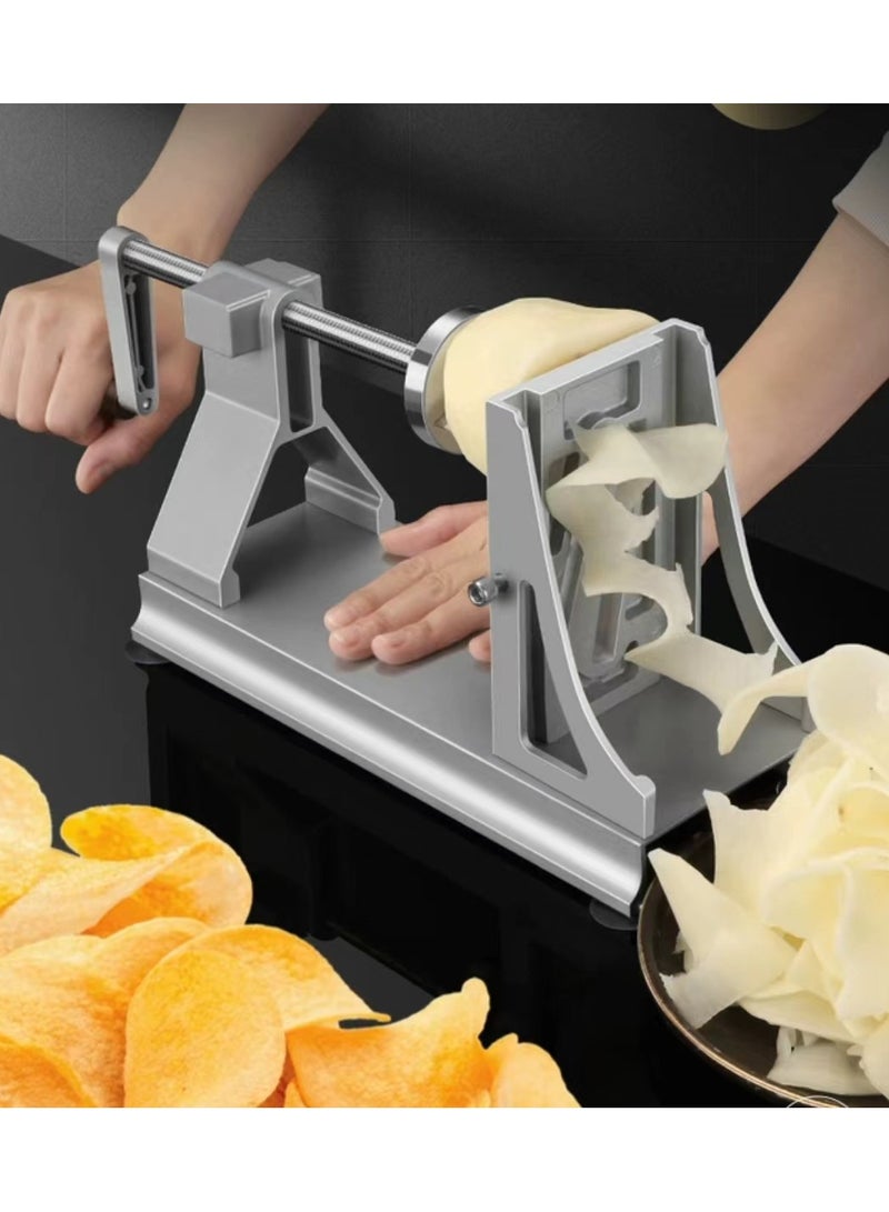 DEESS Rotating shredder, kitchen shredder vegetable slicer with 3 drum blades, quick to cut potatoes, suitable for vegetables - Image 2