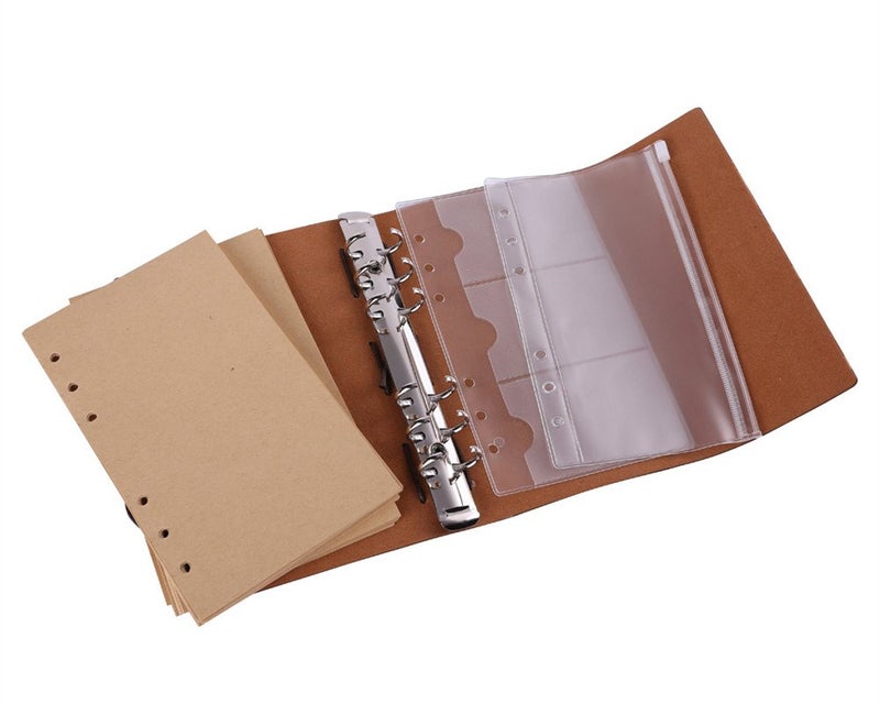 MaleDen Leather Journal Notebook, MALEDEN Spiral Bound Traveler Notebook for Women Men Thanksgiving Refillable Daily Planner Sketchbook Diary with Zipper Pocket - Image 4