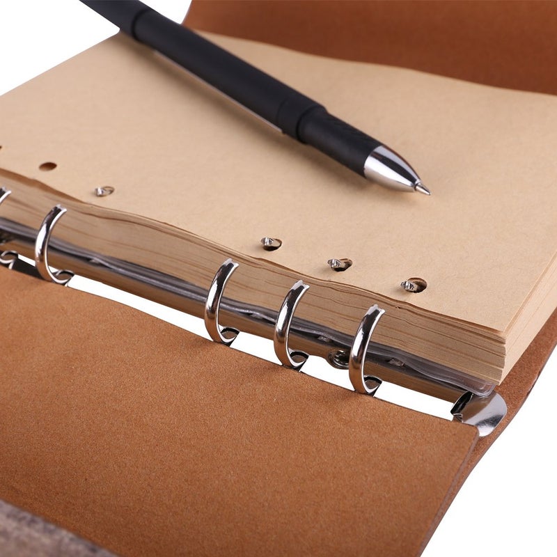 MaleDen Leather Journal Notebook, MALEDEN Spiral Bound Traveler Notebook for Women Men Thanksgiving Refillable Daily Planner Sketchbook Diary with Zipper Pocket - Image 5