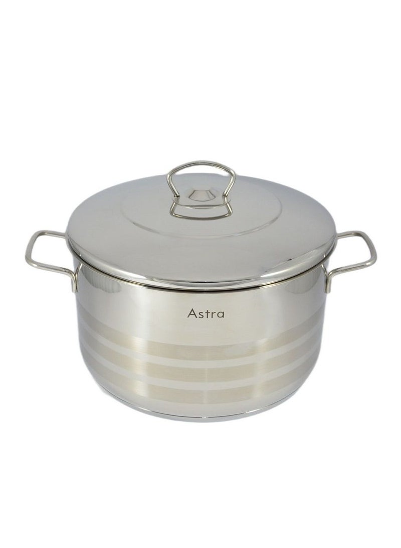 Astra مجموعة أواني الطهي من أسترا 6 قطع من الفولاذ المقاوم للصدأ (22+24+26 سم) – أواني غير لاصقة ممتازة، آمنة في غسالة الصحون، مثالية لجميع أنواع المواقد - Image 3