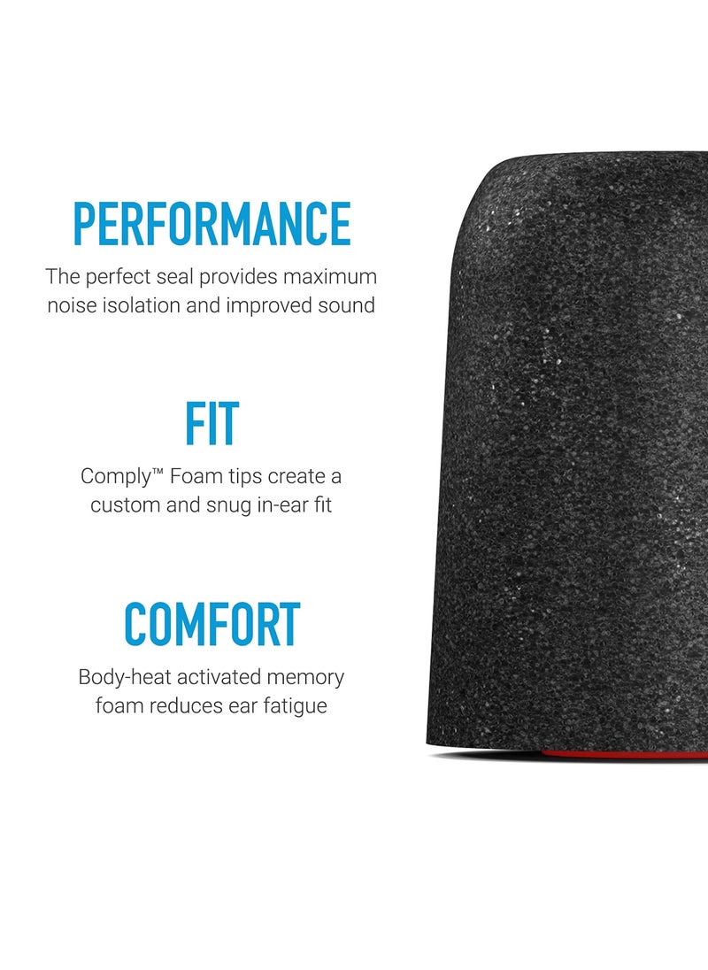 COMPLY Comply Foam Ear Tips Designed for NuForce, ISOtunes PRO, Q-Jays, Etymotic Research, Westone and Shure, Medium, 3 Pairs, Black, Earbud Replacement Tip, Made in the USA  - Image 2