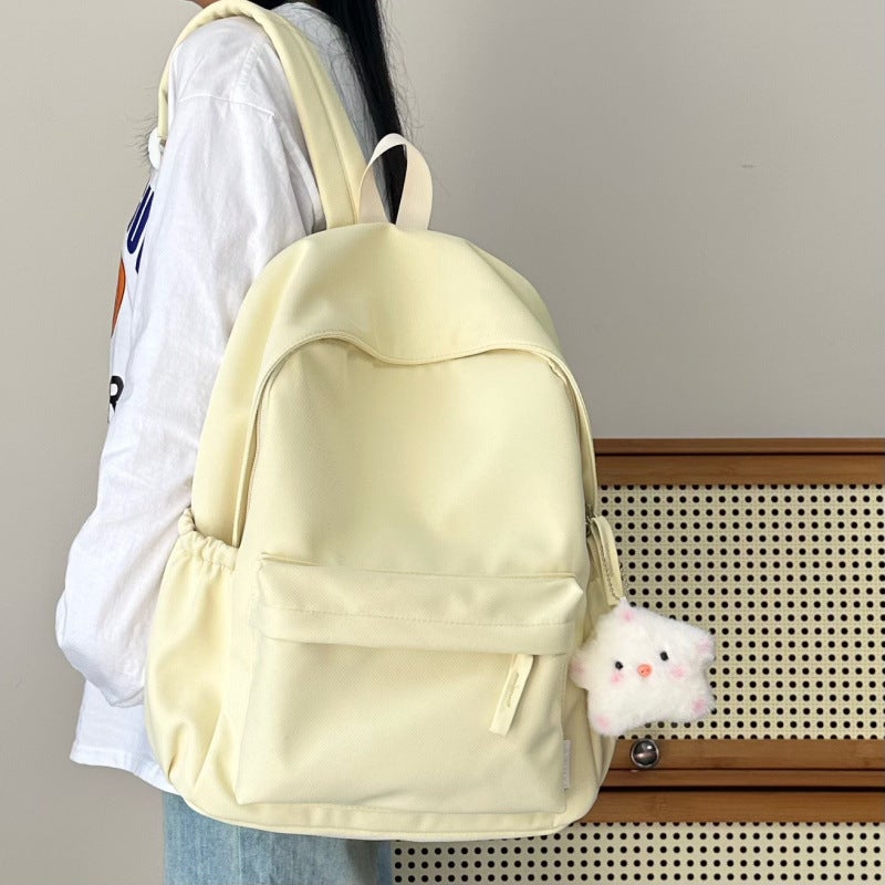 Schoolbags For Junior High School Girls, High-Looking, Simple And Versatile, Solid Color College Student Backpacks, Female High School Students’ Backpacks, Soft - Image 1