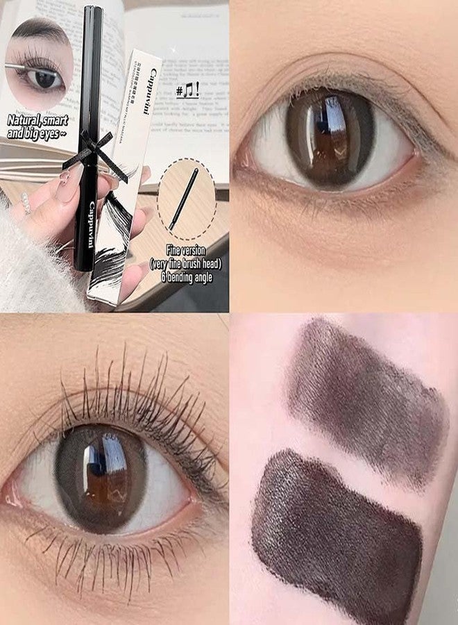Cappuvini Stereoscopic Warping Metallic Mascara | Eye Makeup with Steel Tube Brush Head | Long Lasting Waterproof Smudge Proof | Lengthening Mascara with Fine and Thick Applicator | Natural Curling for Women Girls | Sky High Mascaras Effect | Short Eyelashes Savior Tubing Technology (01# Fine Version - Black, 4g) - Image 5