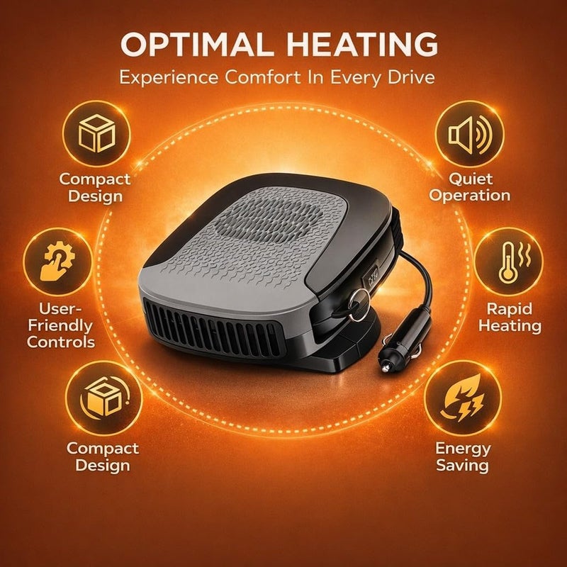12V Car Heater Heating Fan 360° Rotation Automobile Interior Windshield Defroster Fast Heating for Vehicle - Image 4