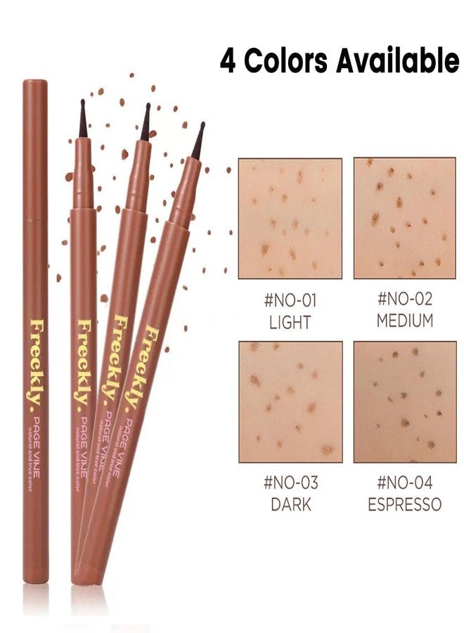 Liopif Freckle Pen, Natural Lifelike Fake Freckles Makeup Pen Stamp for Sunkissed Makeup,Magic Faux Freckle Stain Marker Long Lasting Quick Dry - (01LIGHT+02MEDIUM) - Image 4