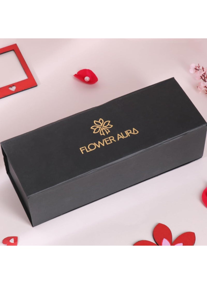 Floweraura FlowerAura Love Combo of Single Red Rose With Pack of 4 Chocolate In Box For Birthday Anniversary Gift Valentines Day Rose Day Gift For Boyfriend GirlfriendWife Husband Same Day Delivery  - Image 3