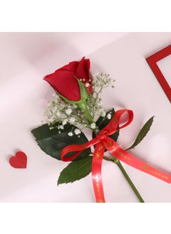 Floweraura FlowerAura Love Combo of Single Red Rose With Pack of 4 Chocolate In Box For Birthday Anniversary Gift Valentines Day Rose Day Gift For Boyfriend GirlfriendWife Husband Same Day Delivery  - Image 4