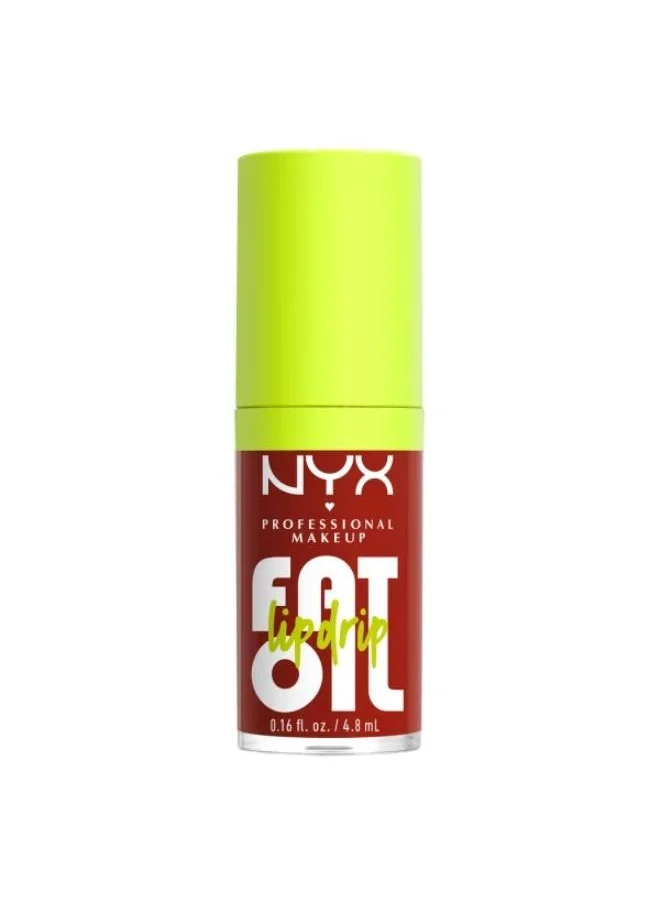 NYX PROFESSIONAL MAKEUP Nyx Professional Makeup Fat Oil Lip Drip, Moisturizing, Shiny, Vegan Tinted Lip Gloss, Non-Sticky Finish, 12H Hydration, Squalane, Raspberry And Cloudberry Oils - Losin Conetrol