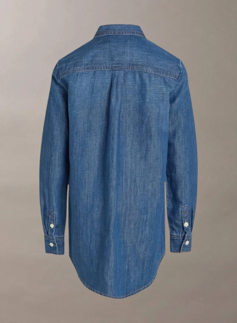 Calvin Klein Jeans Mid Serenity Cotton Blend Denim Shirt for Women | Best Price UAE