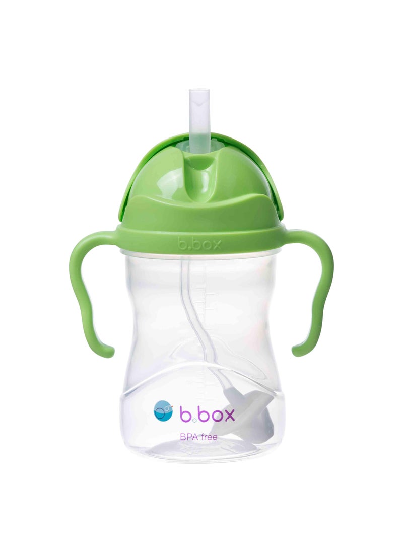 b.box box Sippy Cup with Weighted Straw Drink from any Angle Leak Proof Spill Proof Easy Grip BPA Free For Babies 6m to Toddlers Apple 8oz 