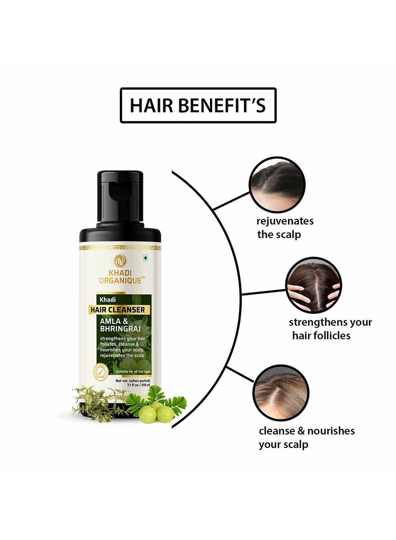 كادي شامبو Organique Amla & Bhringraj للشعر الطبيعي | يهدئ الشعر التالف، ويتحكم في تسطيح الشعر وقشرة الرأس | مناسب لجميع أنواع الشعر - 210 مل - Image 2