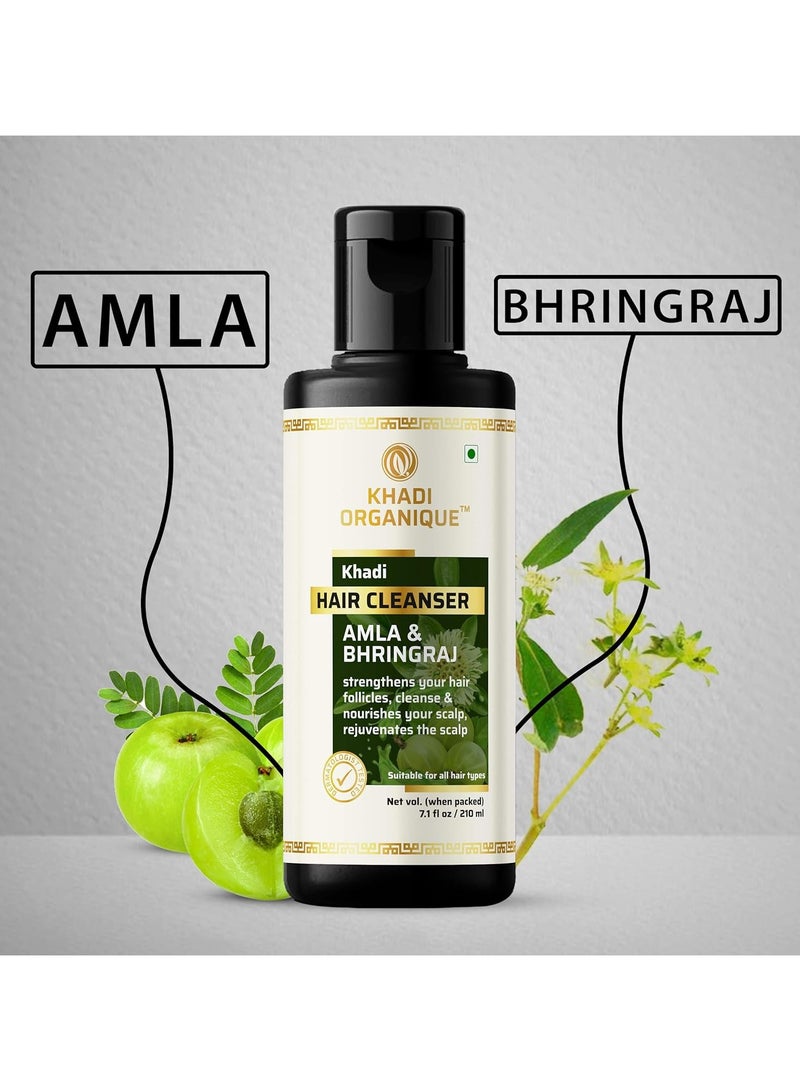 كادي شامبو Organique Amla & Bhringraj للشعر الطبيعي | يهدئ الشعر التالف، ويتحكم في تسطيح الشعر وقشرة الرأس | مناسب لجميع أنواع الشعر - 210 مل - Image 4