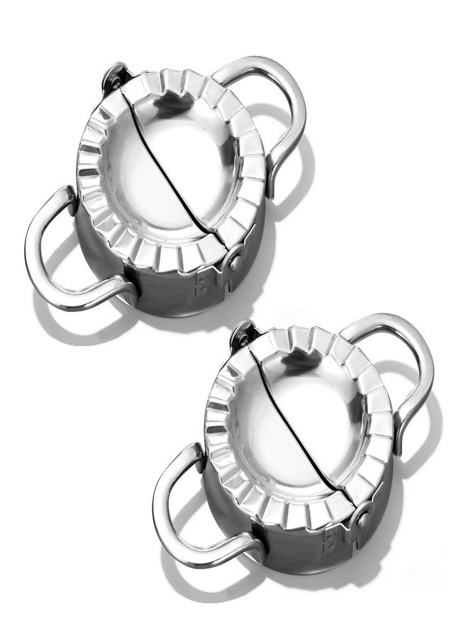 Drincarier Stainless Steel Dumpling Ravioli Maker Press,2 Pack Pierogi Mold - Wonton Mould, Easy-tool for Dumpling Wrapper Dough Stamp Cutter Pastry Pie Making (2 pcs dumpling maker) - Image 1