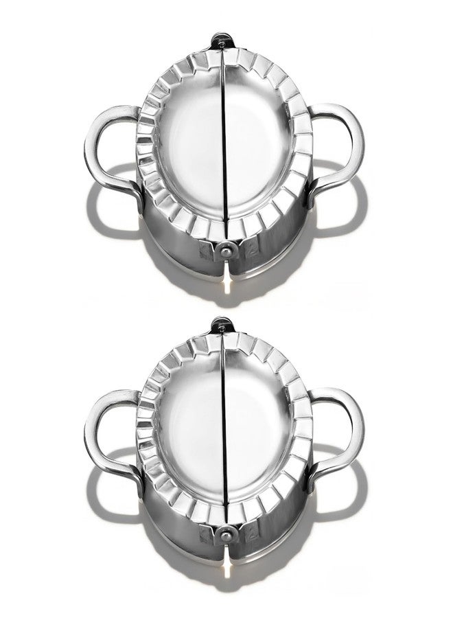Drincarier Stainless Steel Dumpling Ravioli Maker Press,2 Pack Pierogi Mold - Wonton Mould, Easy-tool for Dumpling Wrapper Dough Stamp Cutter Pastry Pie Making (2 pcs dumpling maker) - Image 2