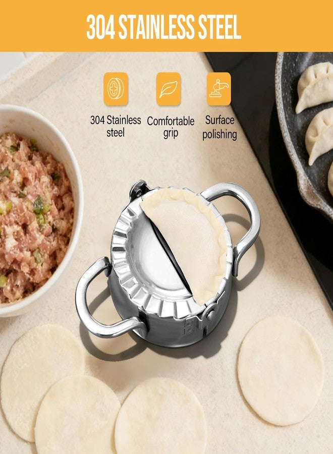 Drincarier Stainless Steel Dumpling Ravioli Maker Press,2 Pack Pierogi Mold - Wonton Mould, Easy-tool for Dumpling Wrapper Dough Stamp Cutter Pastry Pie Making (2 pcs dumpling maker) - Image 4