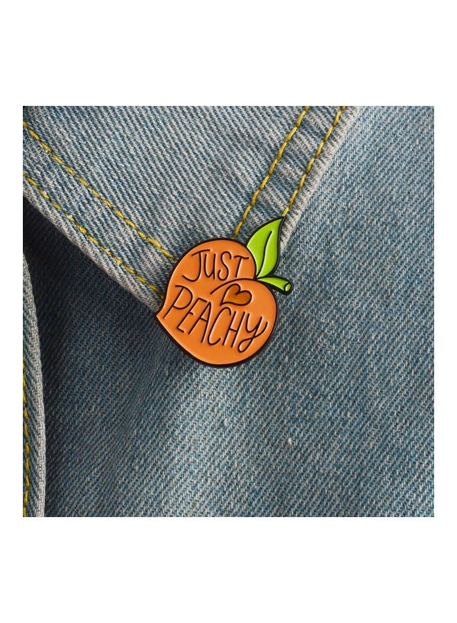 NIBEMINENT Clothes Jewelry Lovely Cartoon Peach Heart Pattern Enamel Letter Brooch Pin - Image 4