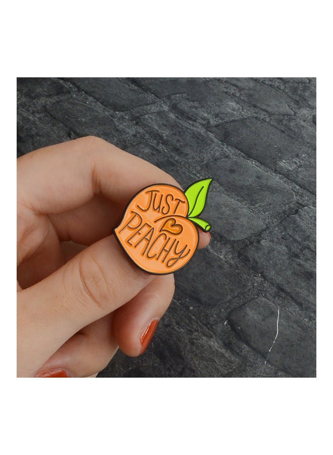 NIBEMINENT Clothes Jewelry Lovely Cartoon Peach Heart Pattern Enamel Letter Brooch Pin - Image 5