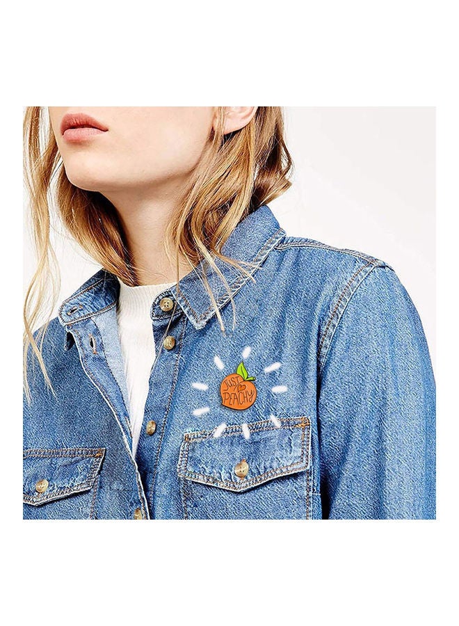 NIBEMINENT Clothes Jewelry Lovely Cartoon Peach Heart Pattern Enamel Letter Brooch Pin - Image 2
