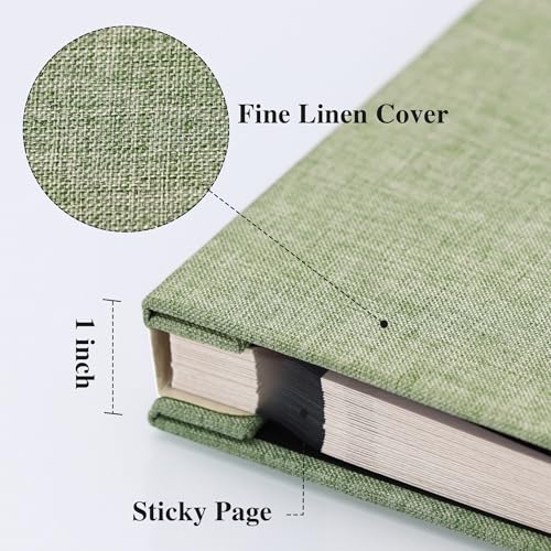 Vienrose Large Photo Album Self Adhesive for 4x6 8x10 Pictures Linen Scrapbook Album DIY 40 Blank Pages with A Metallic Pen - Image 3