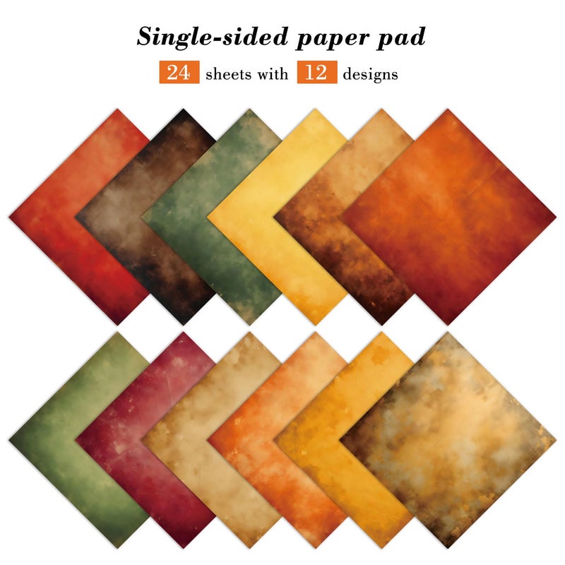 EAMOTOL Color Art Scrapbook Paper Pad - 24 Sheets 6x6 in Retro Decorative Cardstock Supplies Decoupage Folded Designed Material Cardmaking Gift Wrapping DIY Planners Junk Journal Photo Album - Image 2
