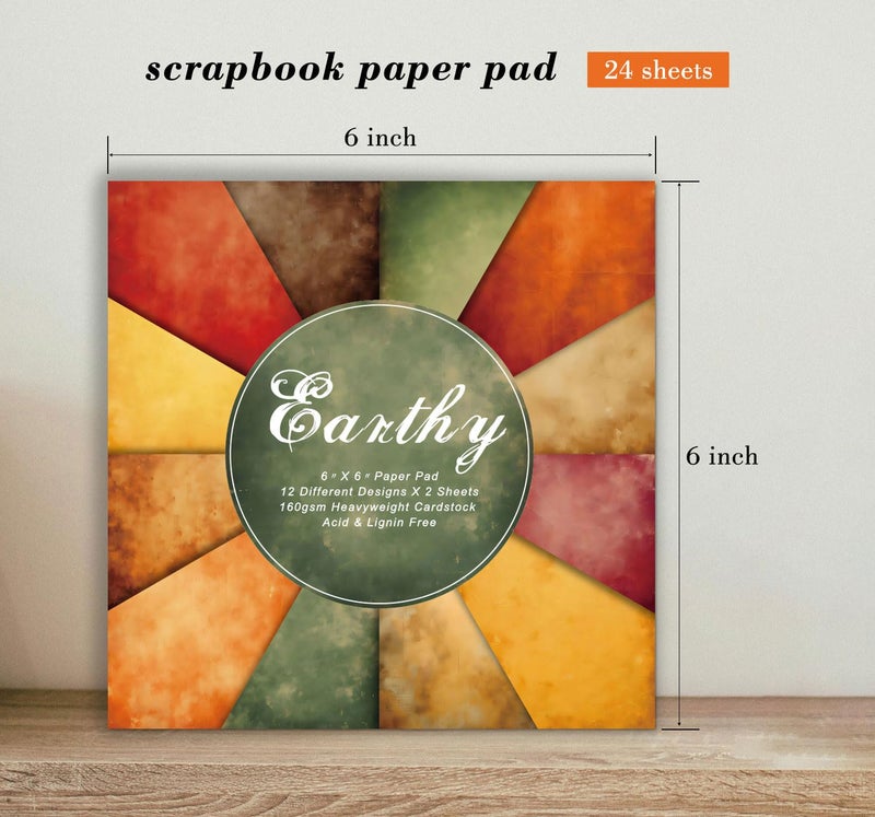 EAMOTOL Color Art Scrapbook Paper Pad - 24 Sheets 6x6 in Retro Decorative Cardstock Supplies Decoupage Folded Designed Material Cardmaking Gift Wrapping DIY Planners Junk Journal Photo Album - Image 3